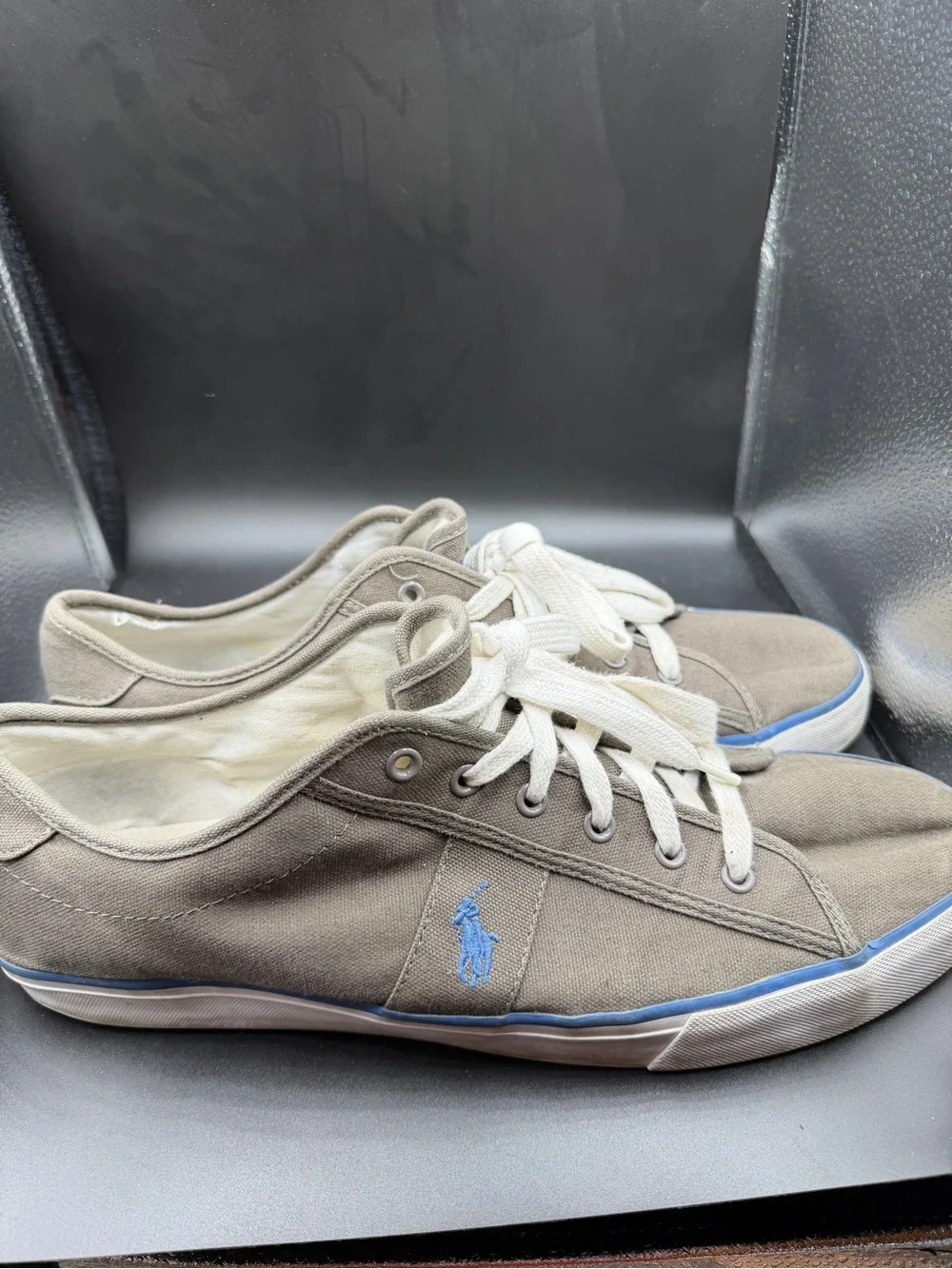 Polo by Ralph Lauren Gray Canvas Low-Top Sneakers